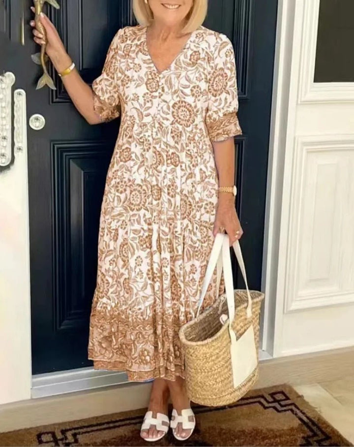 Serena - Floral V-Neck Cover Dress