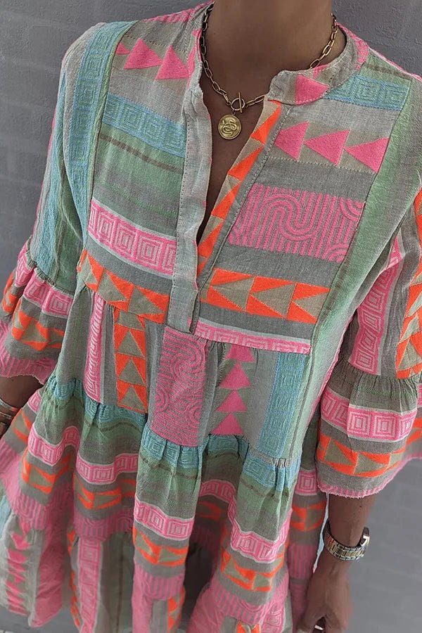 Nayeli - Boho Embroidered Tiered Dress