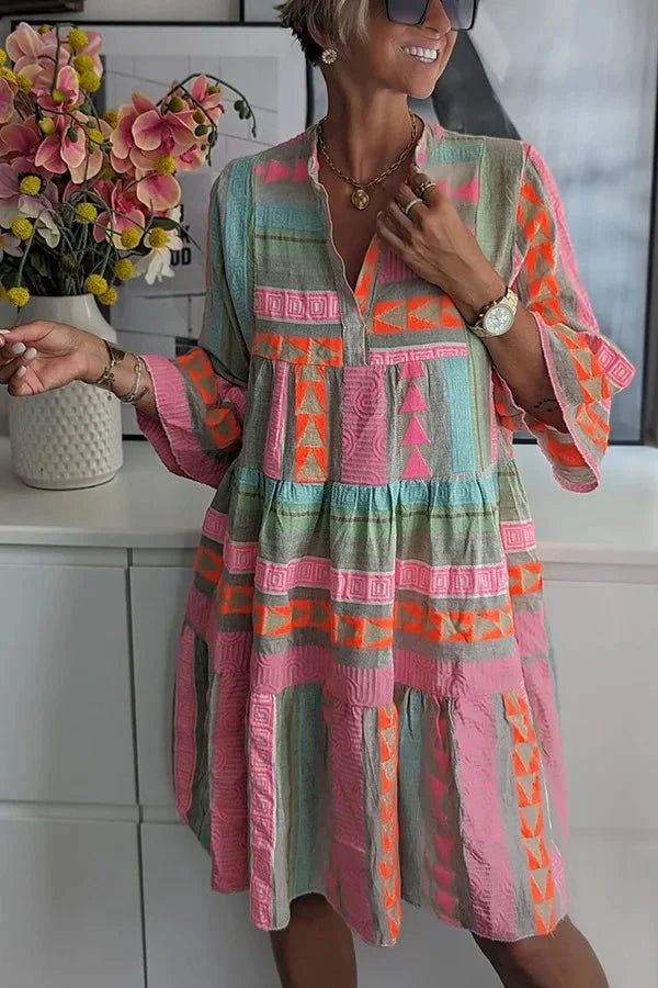 Nayeli - Boho Embroidered Tiered Dress