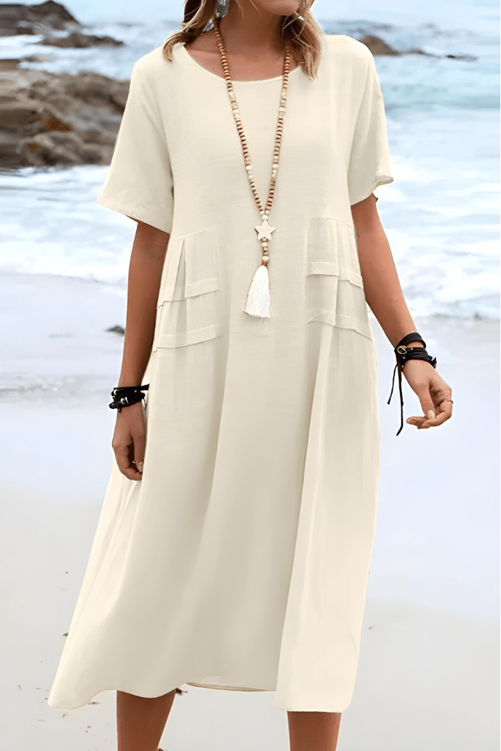 Elira - Boho Loose-Fit Midi Dress