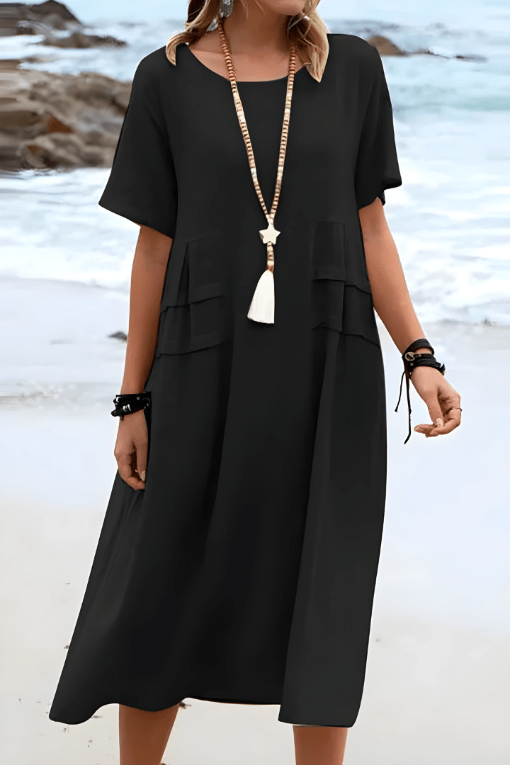 Elira - Boho Loose-Fit Midi Dress
