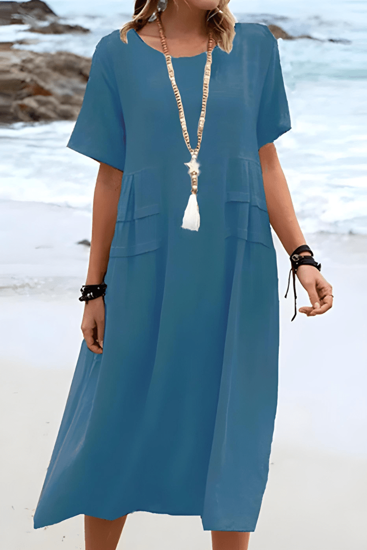 Elira - Boho Loose-Fit Midi Dress
