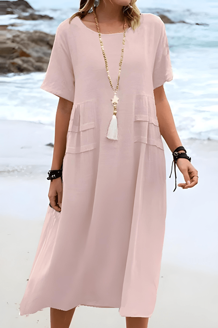 Elira - Boho Loose-Fit Midi Dress
