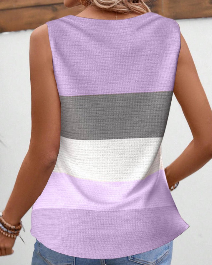 Sienna | Striped Pleated Tank Top