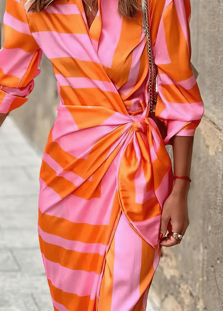 Lorena -  Bold Wrap Midi Dress