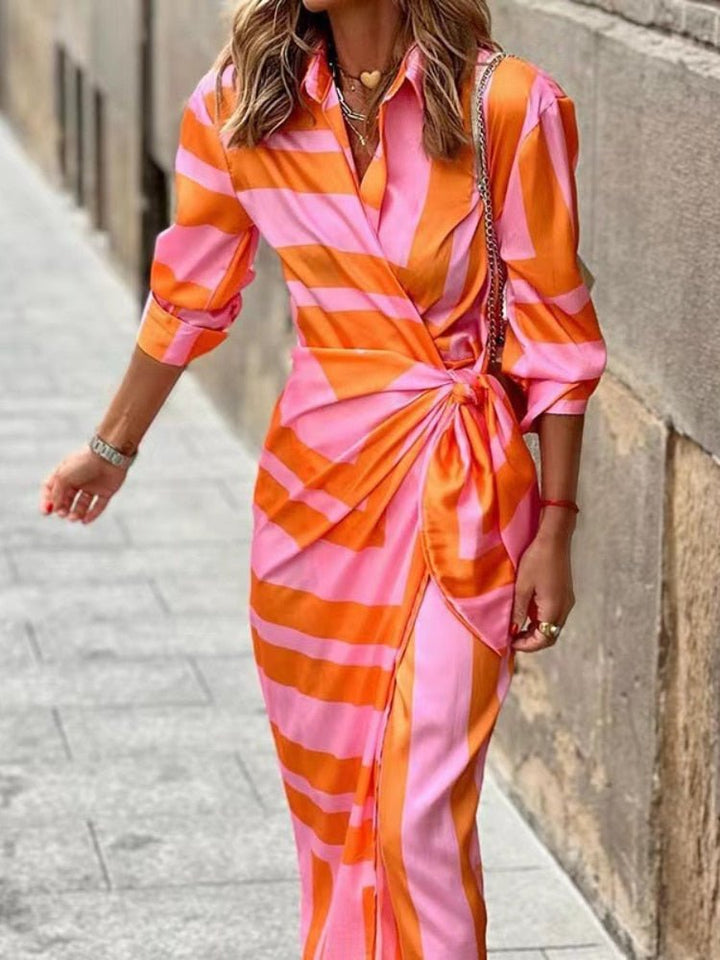 Lorena -  Bold Wrap Midi Dress