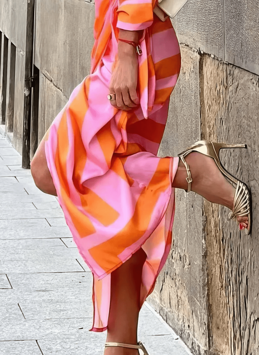 Lorena -  Bold Wrap Midi Dress