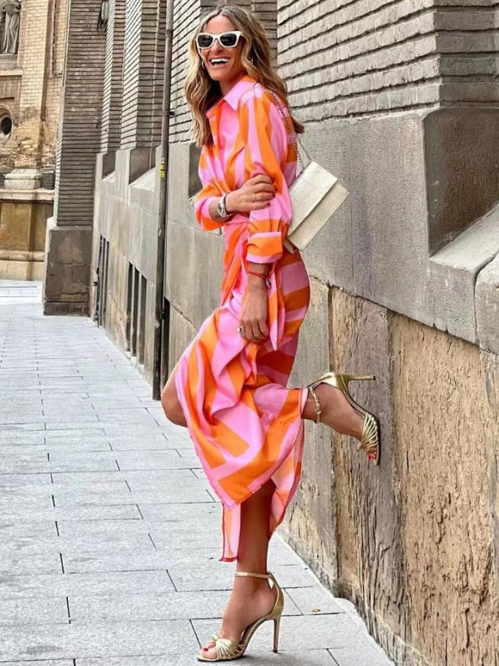 Lorena -  Bold Wrap Midi Dress