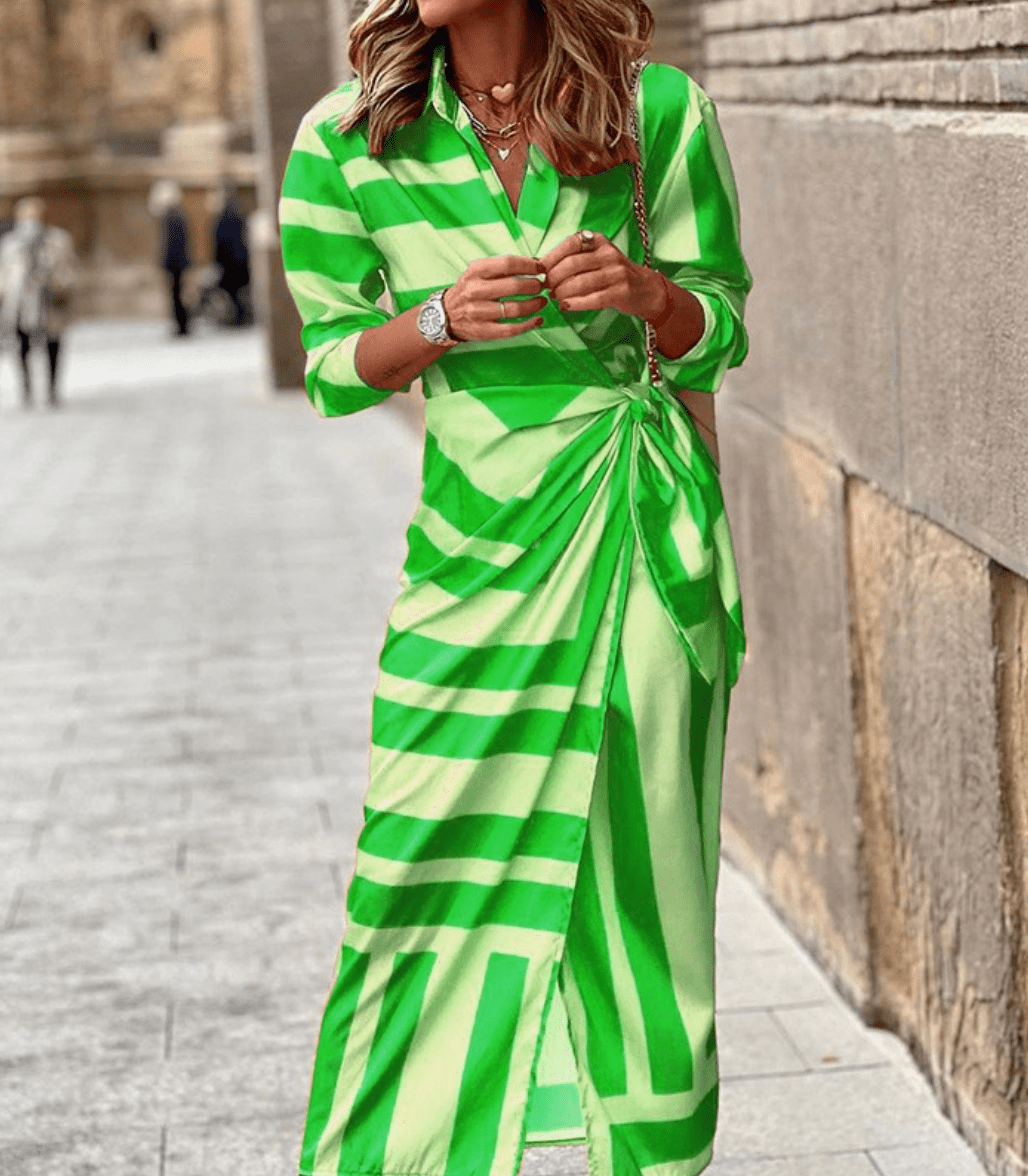 Lorena -  Bold Wrap Midi Dress