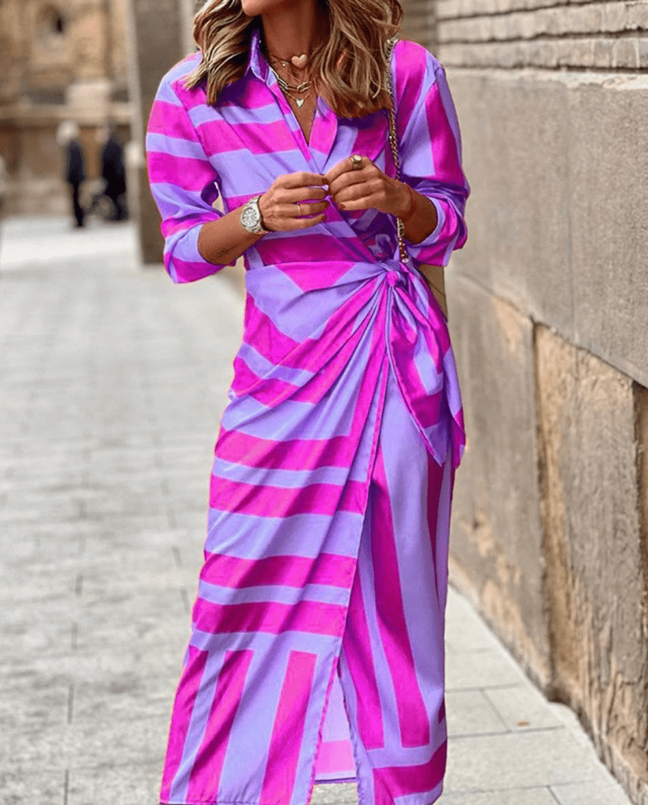 Lorena -  Bold Wrap Midi Dress