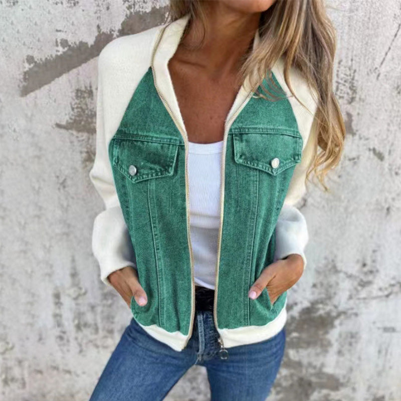 Lilia | Zippered Denim Jacket
