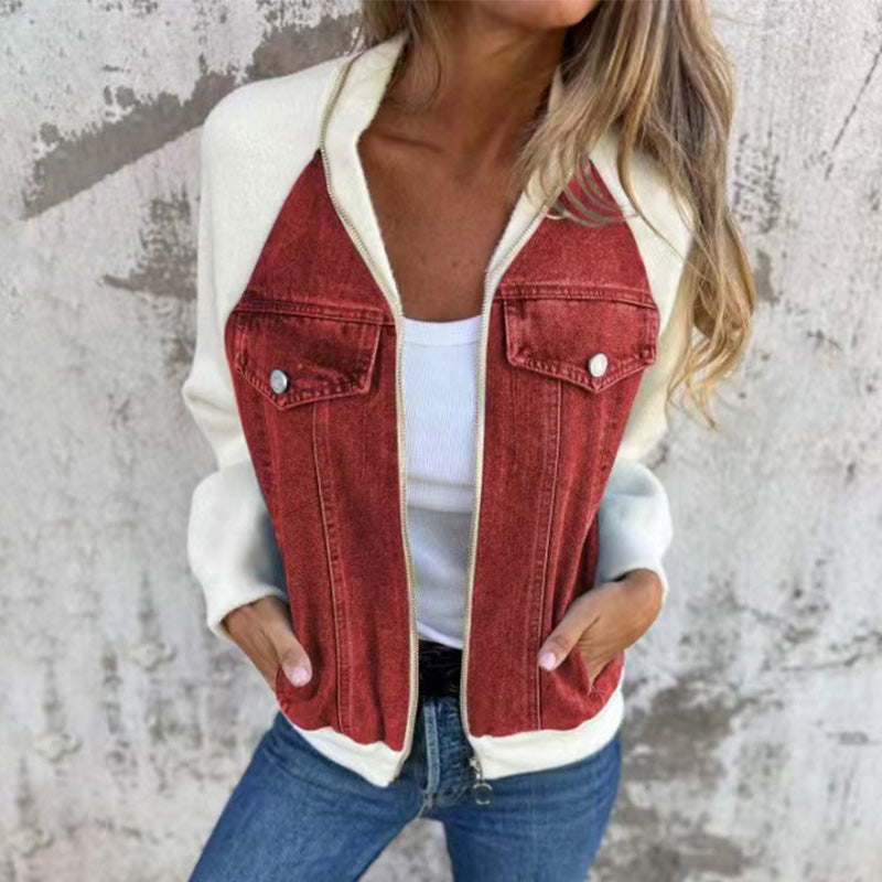 Lilia | Zippered Denim Jacket