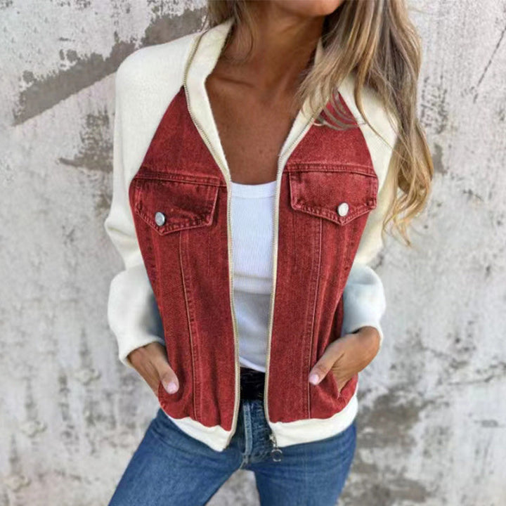 Lilia | Zippered Denim Jacket