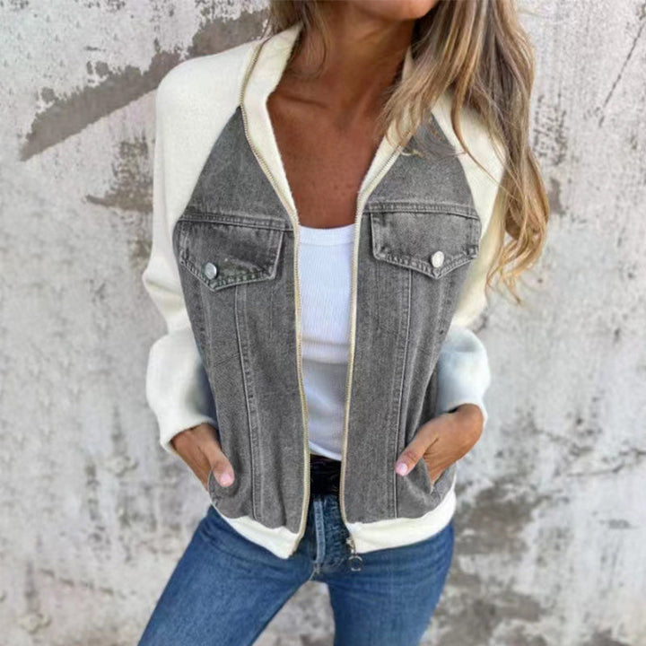 Lilia | Zippered Denim Jacket