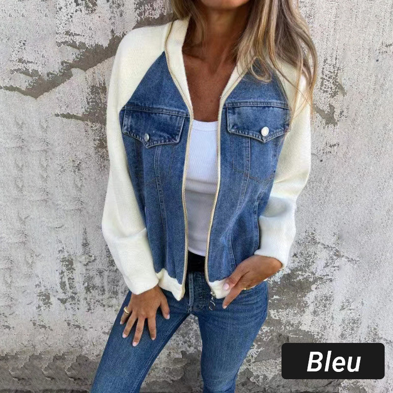 Lilia | Zippered Denim Jacket