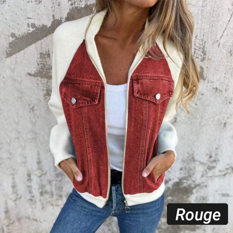 Lilia | Zippered Denim Jacket