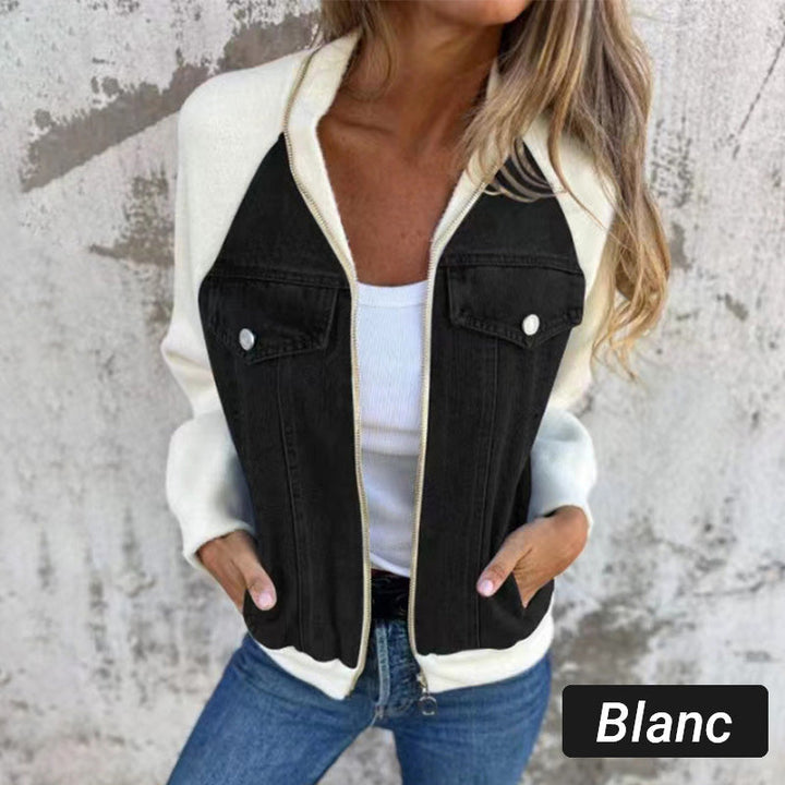 Lilia | Zippered Denim Jacket