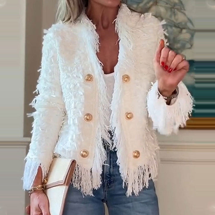 Aria – Women’s Fashion Tassel Button Short Coat