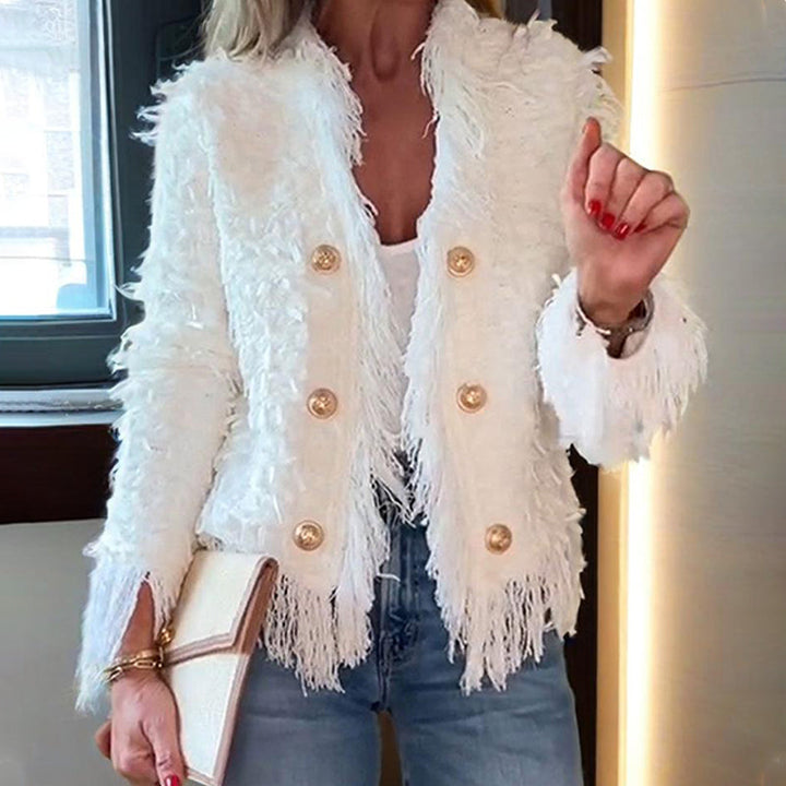 Aria – Women’s Fashion Tassel Button Short Coat