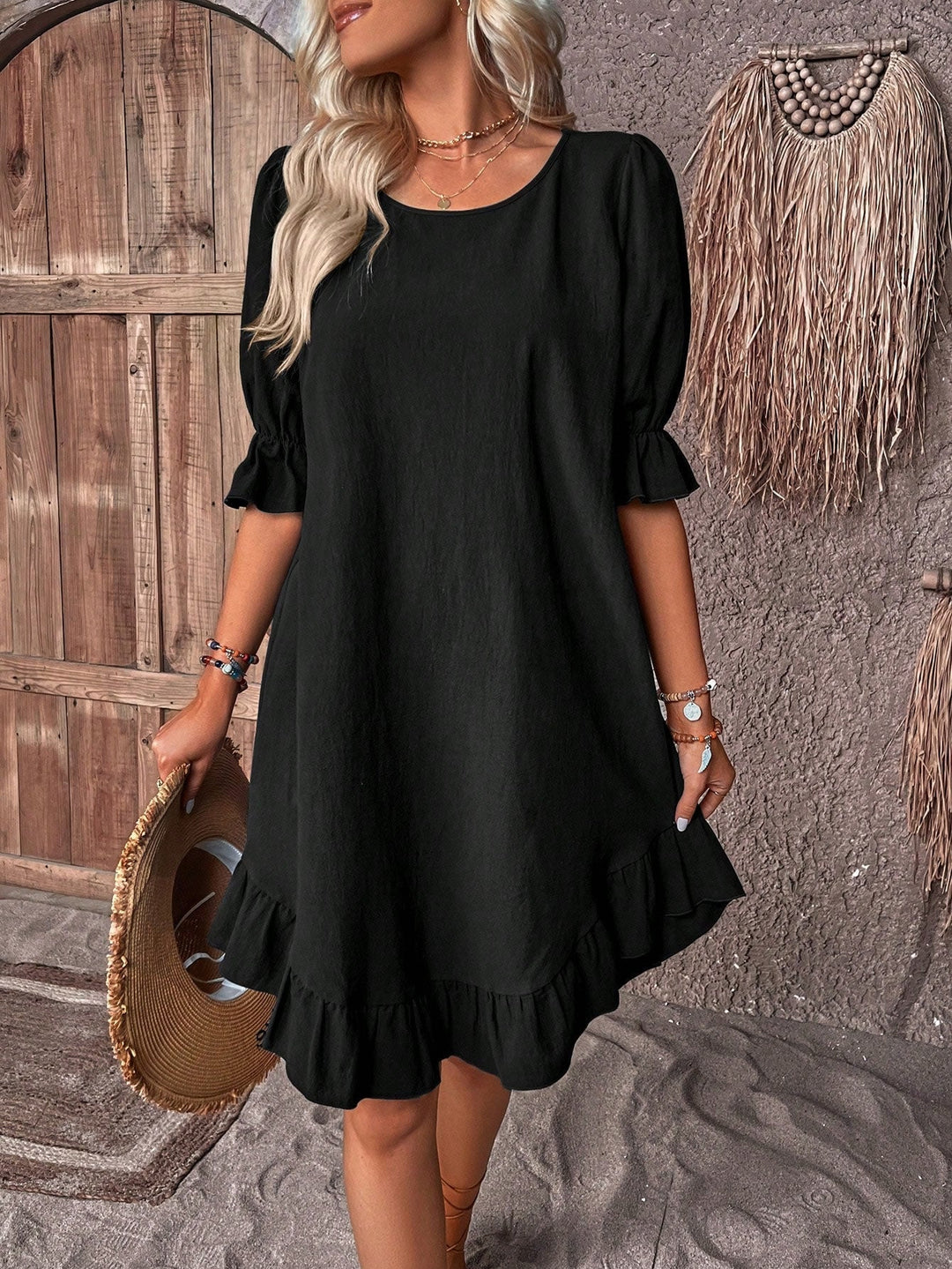 Valeria - Ruffle Dress for a Slimmer Look