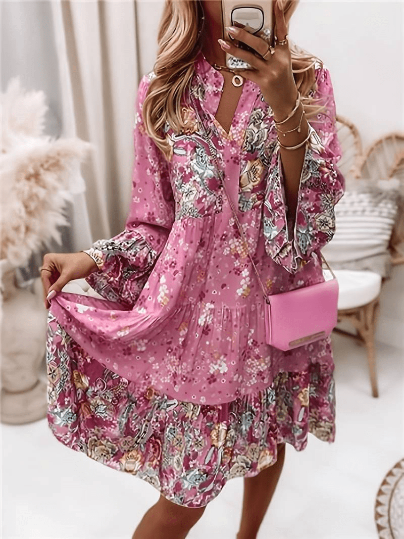 Ara - Waist Enhancing Floral Sculpt Dress